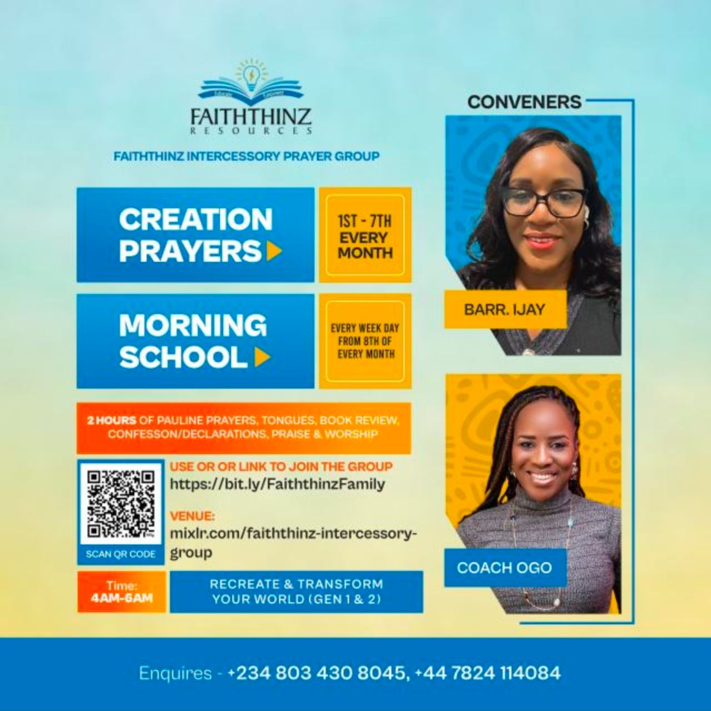 FAITHTHINZ INTERCESSORY GROUP | Morning School