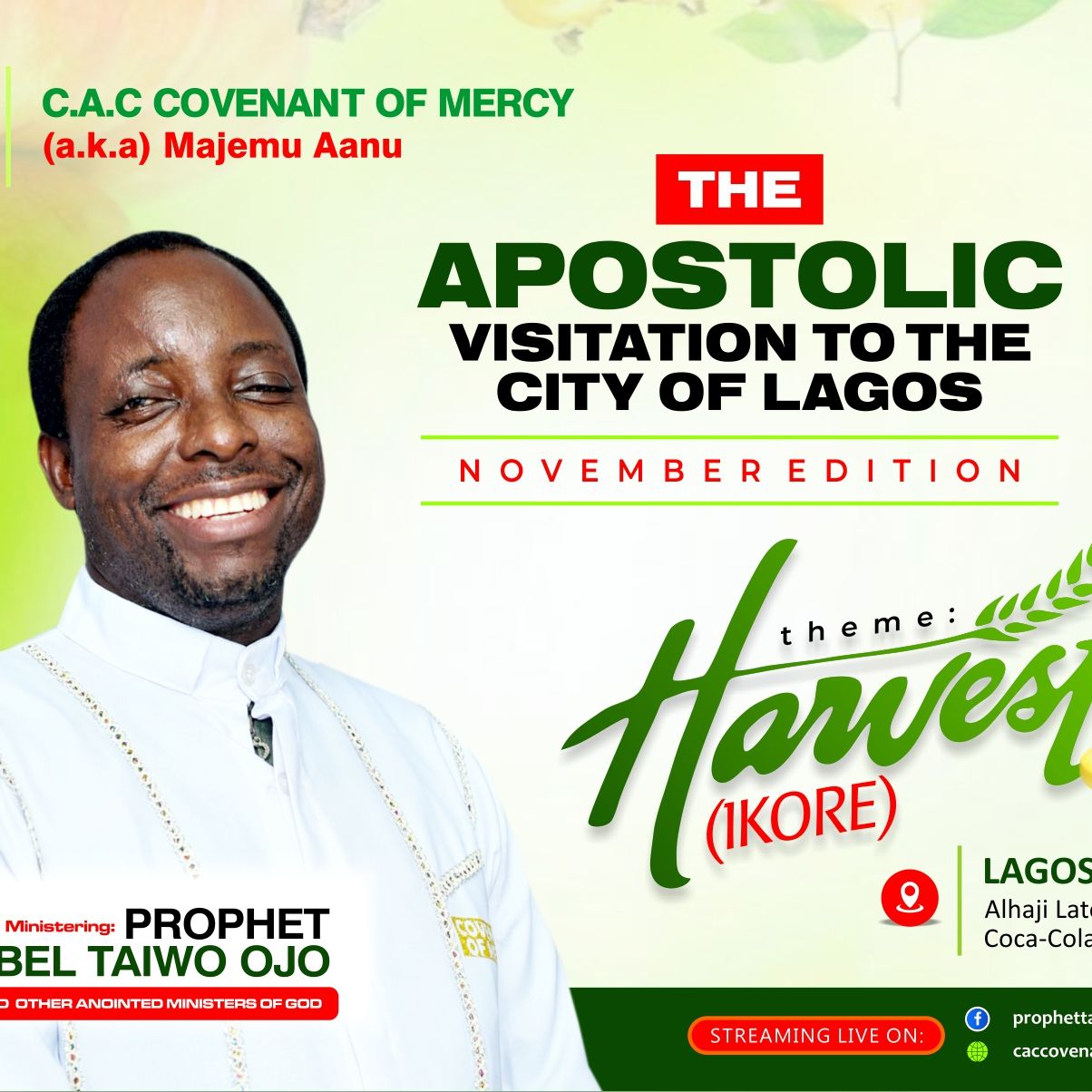Prophet Abel Taiwo Ojo | LAGOS APOSTOLIC VISITATION - NOVEMBER EDITION