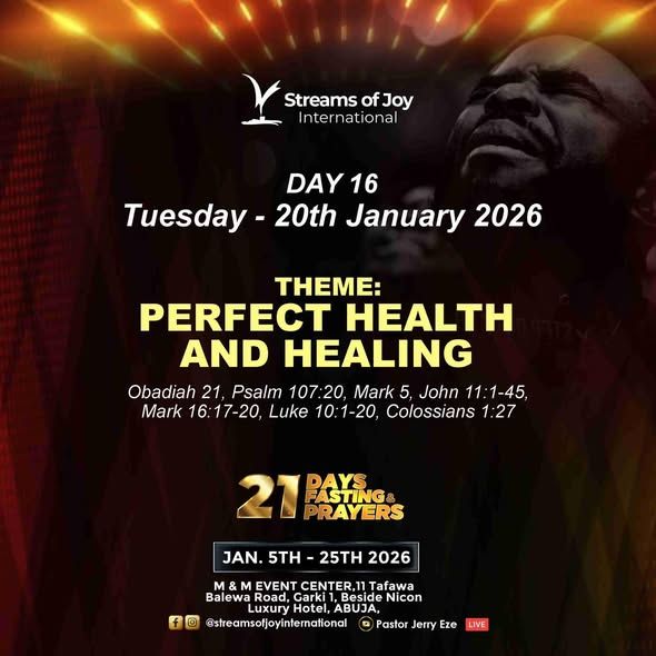 NSPPD | 21 DAYS FASTING & PRAYERS || DAY 16 || PERFECT HEALTH AND ...